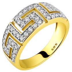 Χρυσό δαχτυλίδι μαίανδρος Κ14 με ζιργκόν